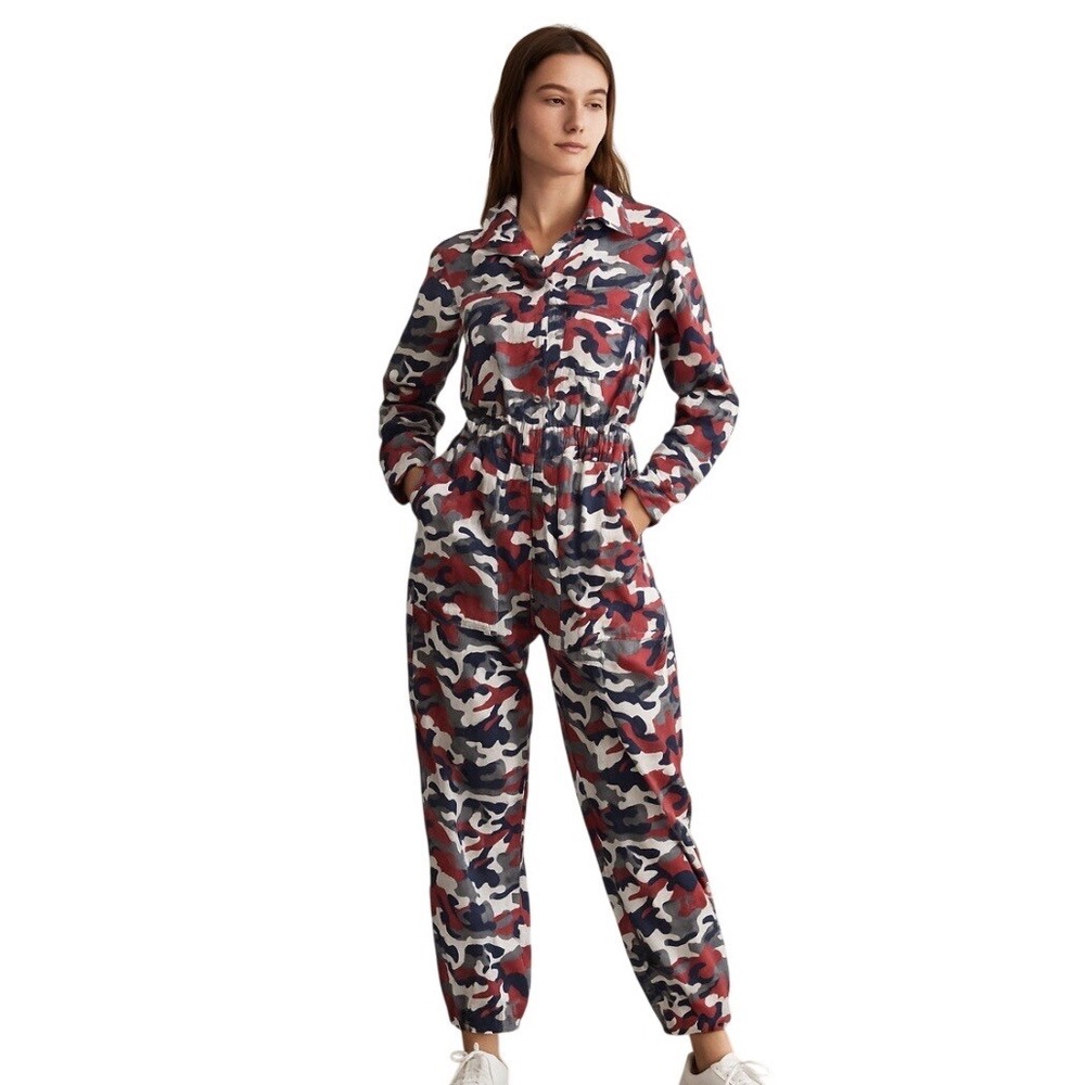 36 point 5 Women's Small Camouflage Overalls Coveralls Patriotic USA Americana‎